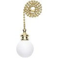 Brightbomb 77072 12 in. White Wooden Ball; Decorative Pull Chain BR580627